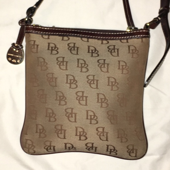 Dooney & Bourke Brown Canvas and Leather Crossbody - Picture 4 of 5